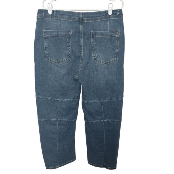 Pilcro Anthropologie Blue Jeans Size 29 Crop Leni Curved Barrel Tapered Stretch - Picture 5 of 16